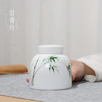 YanXiang fang dehua white porcelain hand - made ceramic tea pot seal storage POTS bamboo moistureproof
