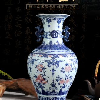 Jingdezhen ceramics celebrity hand - made big sitting room rich ancient frame of new Chinese style household vase flower adornment furnishing articles - 599299485872
