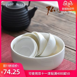 Hong bo acura dehua white porcelain tea wash your writing brush washer from large - sized ceramic bowl with a cup of jade porcelain kung fu tea set with parts washing