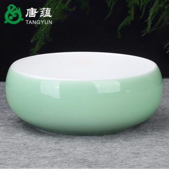 Tang aggregates kung fu tea tea tea to wash to the longquan celadon ceramics 6 gentleman spare parts cup water washing dishes washed writing brush washer
