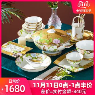 Blower, jingdezhen ceramic tableware suit light dishes to use Chinese wind high - end key-2 luxury ceramics dishes