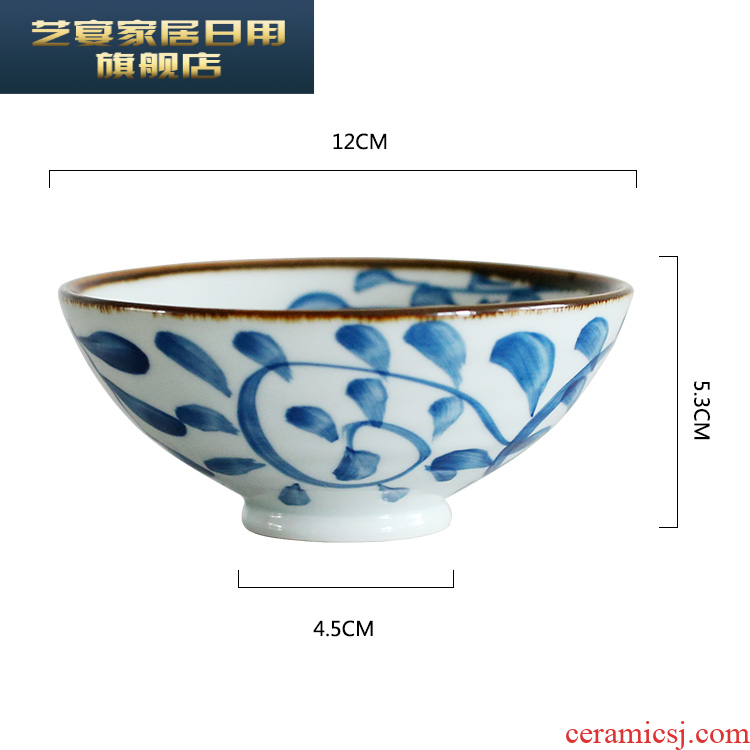 3 dsa eat rice bowls of household creative Japanese hand - made tableware ceramics glaze next eat bowl GT - W - A989 -