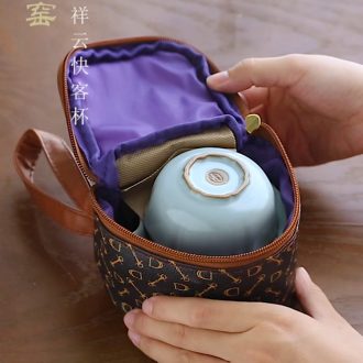 Your up crack cup a pot of a single portable travel jingdezhen tea set ceramic kunfu tea hand grasp pot