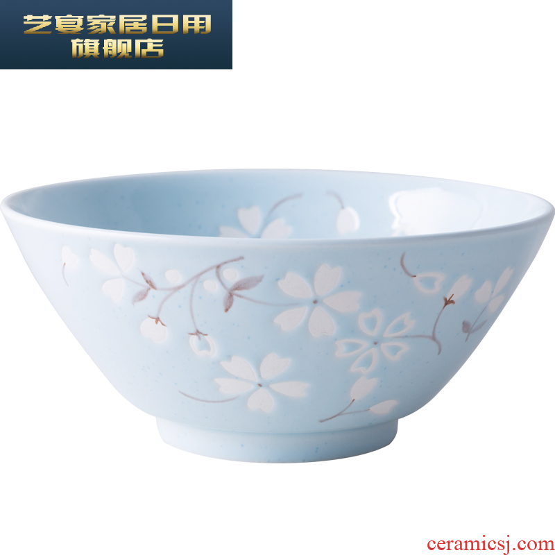 5 yq 【 】 "sakura" hand rainbow such as bowl dishes suit Japanese ceramics tableware bowls of rice bowls plates
