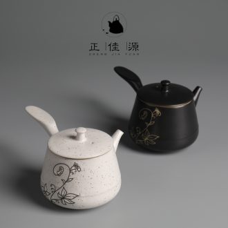 Are good source of coarse ceramic handle side to make tea pot of Japanese manual filtering device home little teapot tea kungfu single pot