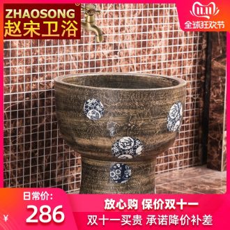 Chinese style restoring ancient ways of household creative conjoined mop pool ceramic art basin of the balcony floor mop pool is suing the pool