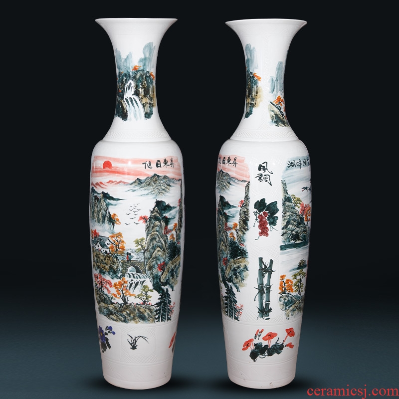 Sun dongsheng jingdezhen ceramics hand - made large vases, Chinese style villa hotel opening housewarming gift