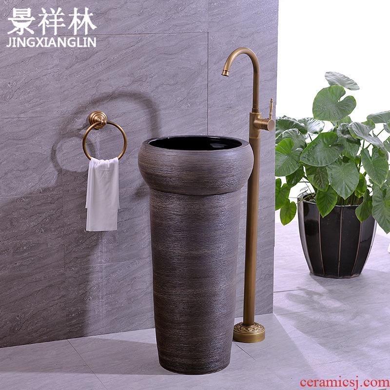 Ceramic basin of pillar type lavatory floor toilet pillar one - piece balcony column basin sinks