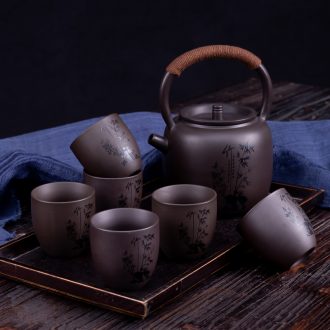 Blower, violet arenaceous water set suit household creative cold to hold to high temperature kettle hotel cool jingdezhen kung fu tea kettle