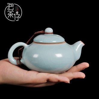 Tea seed your up slicing can raise ceramic teapot tuba day cyan pure manual single pot of Chinese antique porcelain