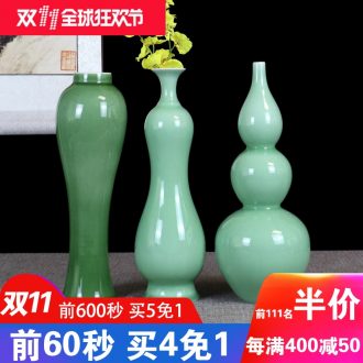 Shadow blue glaze craft flower vase furnishing articles sitting room of jingdezhen ceramics dried flower flower implement white porcelain of small ornament