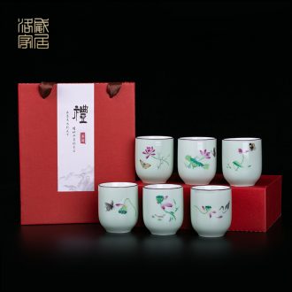 The Master cup, celadon porcelain cups with single cups of jingdezhen hand - made tea sets kung fu tea cups