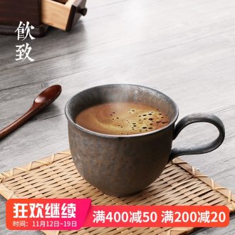 Restoring ancient ways to Japanese coarse ceramic keller of coffee drinks per high - capacity ceramic household water cups with cover glass