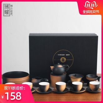 Bo yiu-chee Japanese coarse pottery kung fu tea set tea tureen teapot tea cups to wash to the whole household ceramics