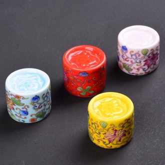 Enamel color purple lid bowl cover parts cover buy ceramic lid cup pad kung fu tea taking with zero