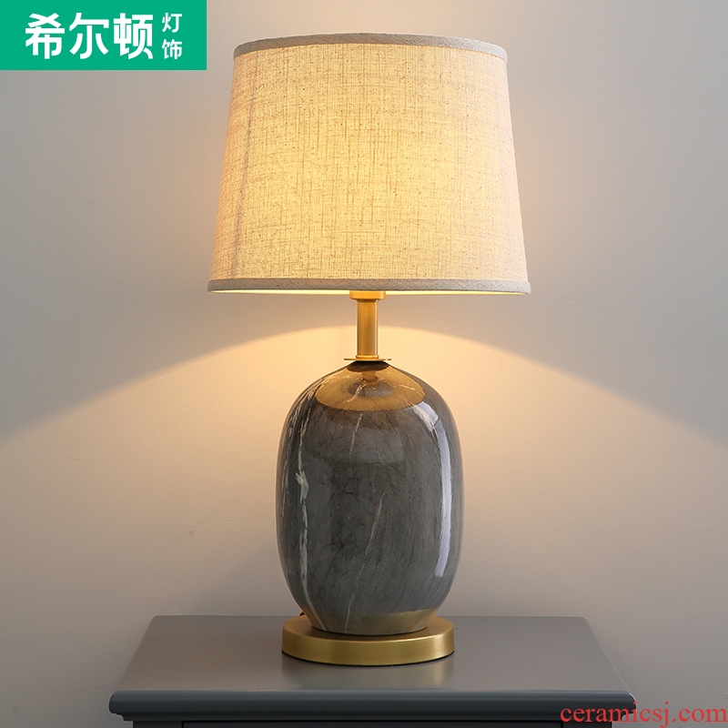 Hilton American desk lamp sitting room bedroom modern simple bedside lamp new retro ceramic study adornment lamps and lanterns