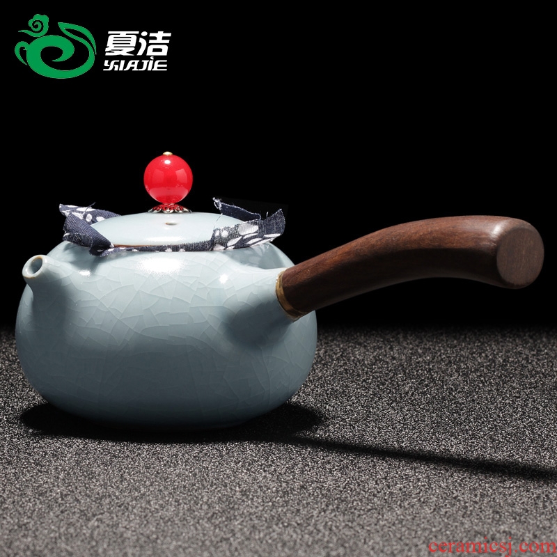 Four - walled yard your up ceramic tea set on the teapot can raise your porcelain kung fu tea tea teapot single pot of beauty
