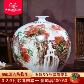 Jingdezhen famous hand - made ceramic vases, flower arranging living room TV cabinet decoration of Chinese style pomegranate bottles of furnishing articles