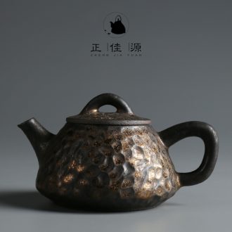 Hand is good source for the coarse pottery gold teapot Japanese kung fu tea set iron 秞 秞 manual single pot of ceramic tea restoring ancient ways