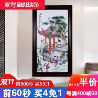Jingdezhen porcelain plate painting blessing gift porcelain painting people home sitting room hangs a picture background wall office decoration