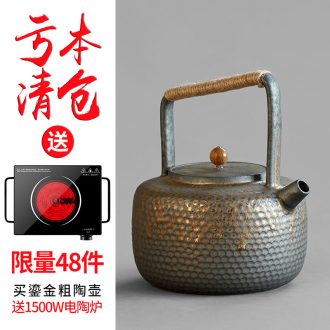 Ultimately responds to coarse pottery tea boiling tea ware ceramic black large capacity electric teapot TaoLu pot of boiling water girder are Japanese