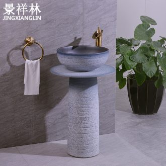 Basin of pillar type lavatory floor pillar integrated contracted art Basin ceramic toilet lavabo