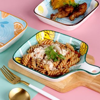 Japanese ceramic pan baking dish home dish dish dish creative Nordic web celebrity disc beefsteak plate tableware