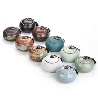 Gorgeous young longquan celadon ceramic tea set portable pu - erh tea storage box storage tanks seal pot large caddy fixings