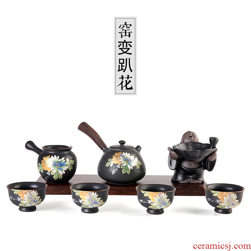 Japanese tea taking ceramic tea set kung fu tea teapot is a complete set of tea cups domestic up with restoring ancient ways
