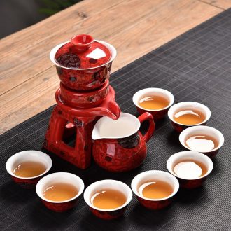 Gorgeous young half automatic kung fu tea set celadon fortunes of household ceramics creative lazy people make tea