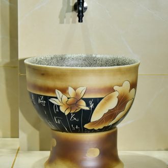 Jingdezhen ceramic mop pool poetic lotus home antique art restoring ancient ways is the balcony toilet easy mop pool