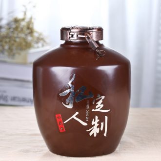Number 5 jins of jingdezhen ceramic wine jar household hip flask wine bottle seal storage bottle wine bottle is empty