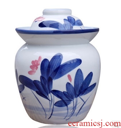 8 jin jingdezhen ceramic pickle jar sealed as cans bacon pickles pickled altar salted egg blue and white storage tank