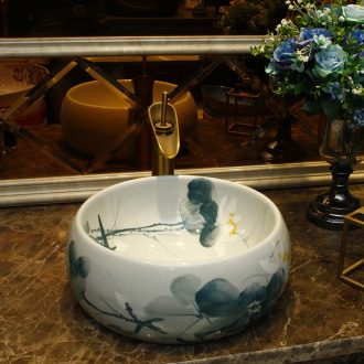 The balcony water basin ceramic on The basin washing a face round household washing basin bathroom sinks art basin