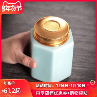 Caddy fixings ceramic seal household storage POTS tea accessories receives POTS sealed storage jar of longquan celadon