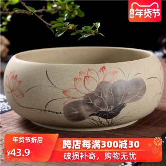 Household violet arenaceous thick some ceramic porcelain tea to wash large tea tea tea tea accessories large water wash to teacups basin