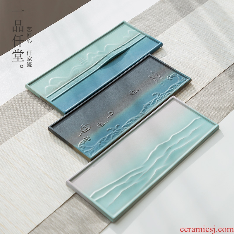 Yipin thousand small tea tray # ceramic household contracted mini dry tea kung fu tea tray was creative head form vesicles