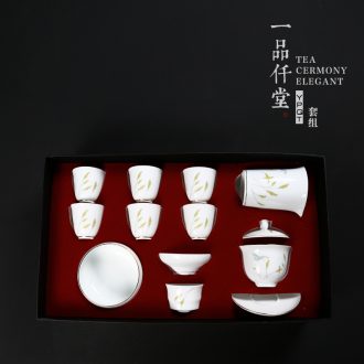 Yipin thousand hall tea set hand - made tureen ceramic teapot teacup Japanese kunfu tea set more optional
