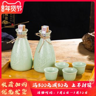 White wine cup of wine in jingdezhen ceramic household hip suit a gift 250 ml mercifully empty wine bottles