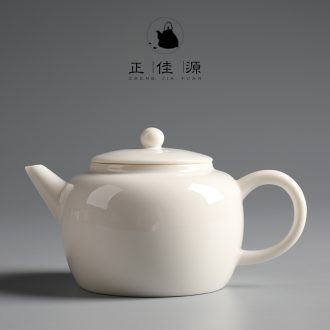 Is good source white porcelain ceramic teapot tea dehua porcelain household small kung fu jade teapot single pot of tea pot