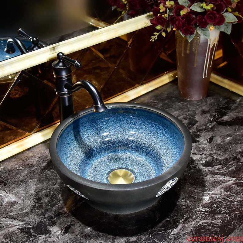 Small size art stage basin basin artical jingdezhen ceramic lavatory on the sink basin