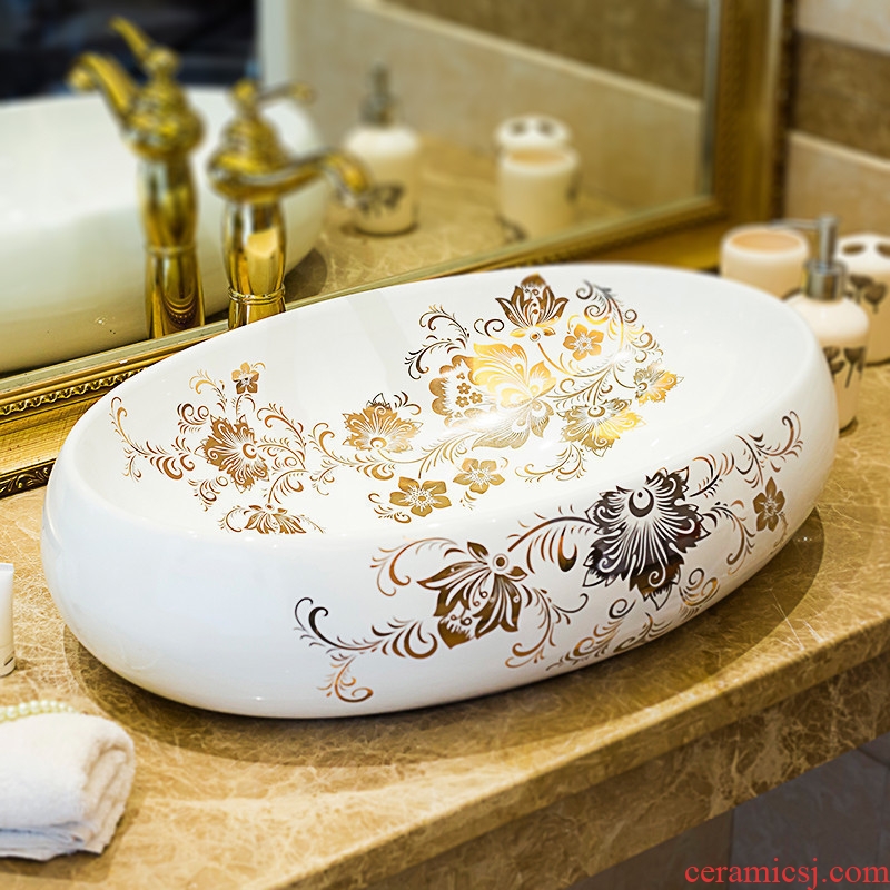 European stage basin art creative household lavatory water basin bathroom ceramic face basin bathroom sink
