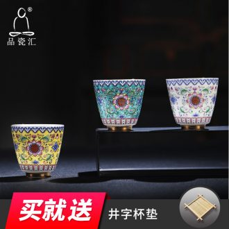 The Product youth manual colored enamel porcelain remit hand - made fragrance - smelling cup single cup sample tea cup tea cup ceramic cups, master