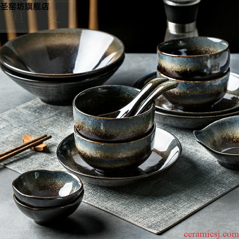 Star Japanese up ceramic bowl dish dish tableware restoring ancient ways distinctive restaurant job rainbow such as bowl dish dish dish fish dish