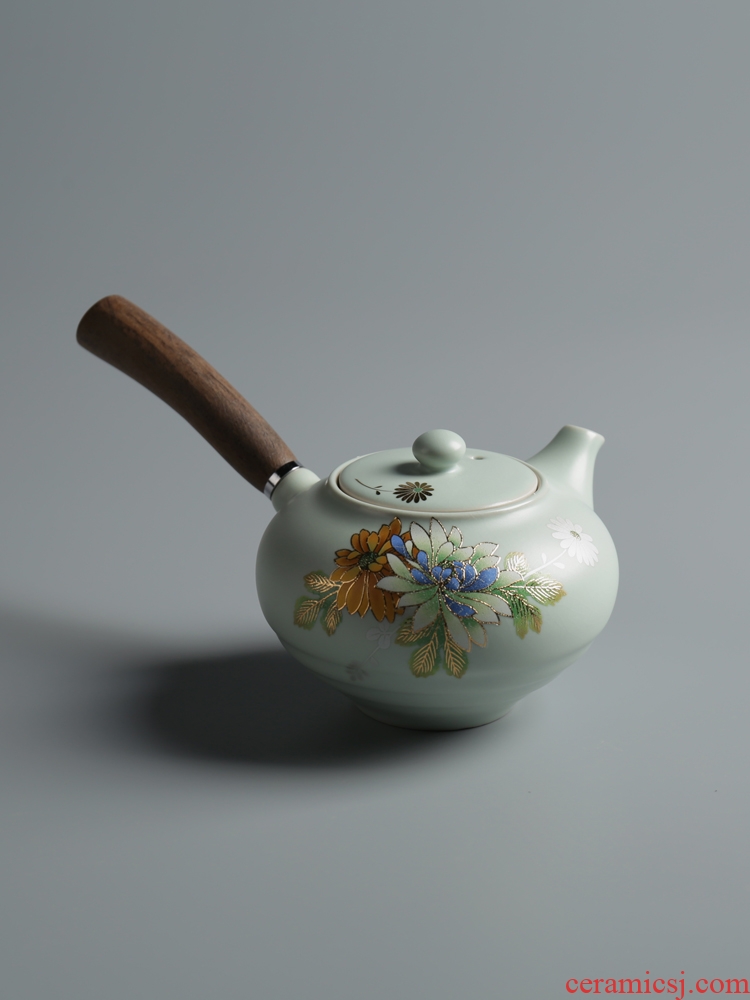 Is good source your up with wooden handle, side spend pot of creative three - dimensional on the teapot filtering kung fu tea set Chinese ceramic pot