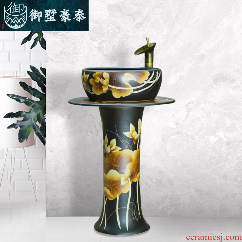 Art ceramic pillar lavabo circular toilet lavatory basin floor balcony household restoring ancient ways