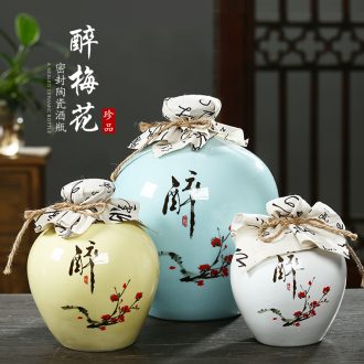 Jingdezhen ceramic jar empty wine bottles of household hip bottle wine liquor bottle seal 10 jins 5 jins of 3 kg