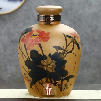 Jingdezhen ceramic jar hand - made mercifully jars brew cylinder grinding glaze 10 jins 20 jins 50 kg bottle wine pot