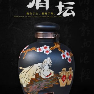 Jingdezhen ceramic jars sealed 50 jins home 20 jins archaize storing wine wine jar jar it 30 kg bottles