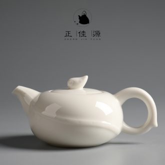 Jade is good source dehua porcelain white porcelain teapot kung fu tea set large ivory white ceramic teapot tea, single pot